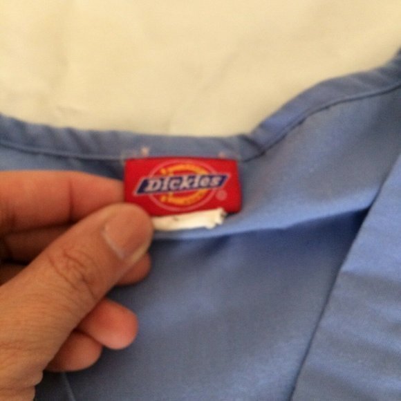 Dickies Scrub Light Blue Size Small Top  Medical Nurse Cotton Health Care Unisex - Picture 4 of 9